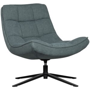 WOOOD Modr&eacute; čalouněn&eacute; otočn&eacute; lounge křeslo Madi