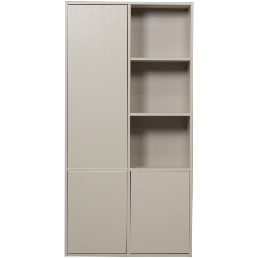 WOOOD Světle šedá dřevěná modulární skříň Meggy 215 x 108 cm