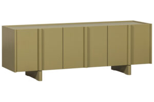WOOOD Zelen&yacute; dřevěn&yacute; TV stolek Basu 152 x 46 cm