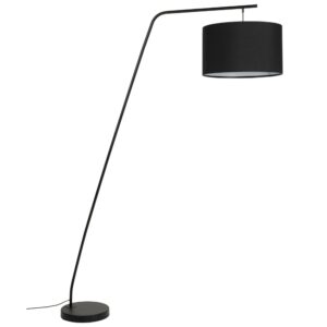 White Label Čern&aacute; kovov&aacute; stojac&iacute; lampa WLL MARTINE 224 cm