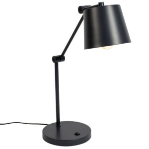White Label Čern&aacute; kovov&aacute; stoln&iacute; lampa WLL HAJO