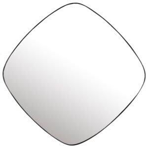 White Label Čern&eacute; kovov&eacute; z&aacute;věsn&eacute; zrcadlo WLL MILA