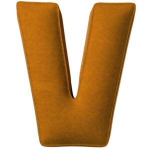 Yellow Tipi Cihlově oranžov&yacute; sametov&yacute; pol&scaron;t&aacute;ř p&iacute;smeno V 40 cm