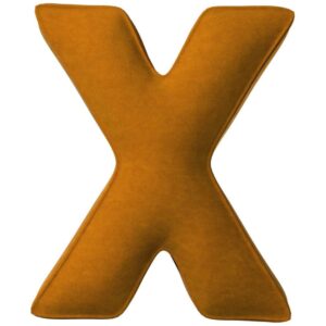 Yellow Tipi Cihlově oranžov&yacute; sametov&yacute; pol&scaron;t&aacute;ř p&iacute;smeno X 40 cm