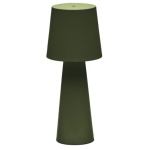 Zelen&aacute; kovov&aacute; zahradn&iacute; stoln&iacute; LED lampa Kave Home Arenys M