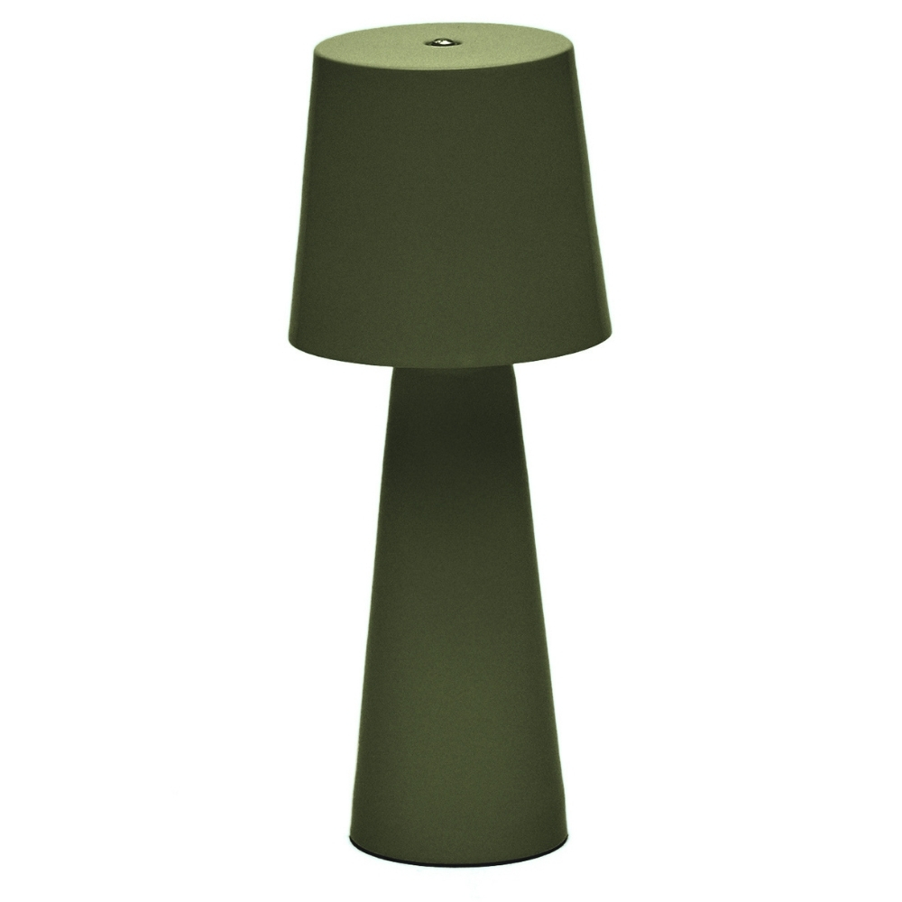Zelená kovová zahradní stolní LED lampa Kave Home Arenys S