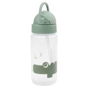 Zelen&aacute; plastov&aacute; l&aacute;hev s brčkem Done by Deer Croco 350 ml