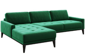 Zelen&aacute; sametov&aacute; rohov&aacute; pohovka MESONICA Musso Tufted