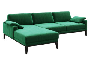 Zelen&aacute; sametov&aacute; rohov&aacute; pohovka MESONICA Musso