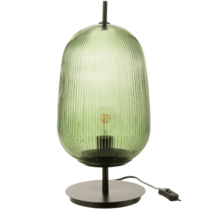 Zelen&aacute; skleněn&aacute; stoln&iacute; lampa J-line Palme