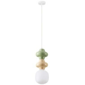 Zeleno-žlut&eacute; z&aacute;věsn&eacute; světlo Nova Luce Clio 18 cm