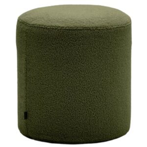 Zelen&yacute; boucl&eacute; taburet Kave Home Kaeli 43 cm