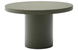Zelen&yacute; cementov&yacute; zahradn&iacute; j&iacute;deln&iacute; stůl Kave Home Aiguablava 120 cm