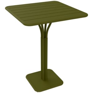 Zelen&yacute; kovov&yacute; barov&yacute; stůl Fermob Luxembourg Pedestal 80 x 80 cm - odst&iacute;n pesto