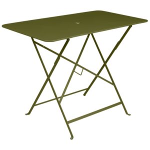 Zelen&yacute; kovov&yacute; skl&aacute;dac&iacute; stůl Fermob Bistro 97 x 57 cm - odst&iacute;n pesto