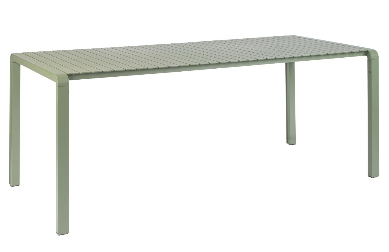 Zelený kovový zahradní jídelní stůl ZUIVER VONDEL 214 x 97 cm