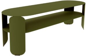 Zelen&yacute; kovov&yacute; zahradn&iacute; konferenčn&iacute; stolek Fermob Bebop 120 x 40 cm - odst&iacute;n pesto