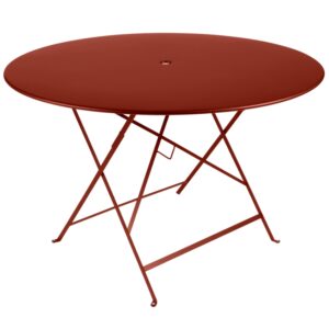 Zemitě červen&yacute; kovov&yacute; skl&aacute;dac&iacute; stůl Fermob Bistro 117 cm