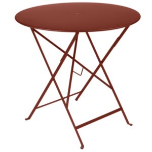 Zemitě červen&yacute; kovov&yacute; skl&aacute;dac&iacute; stůl Fermob Bistro &Oslash; 77 cm