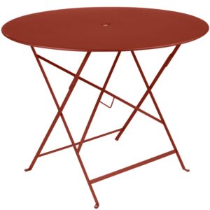 Zemitě červen&yacute; kovov&yacute; skl&aacute;dac&iacute; stůl Fermob Bistro &Oslash; 96 cm
