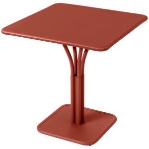 Zemitě červen&yacute; kovov&yacute; stůl Fermob Luxembourg Pedestal 71 x 71 cm