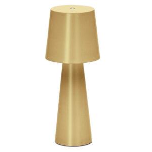 Zlat&aacute; kovov&aacute; zahradn&iacute; stoln&iacute; LED lampa Kave Home Arenys S
