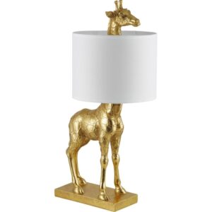 Zlat&aacute; stoln&iacute; lampa s lněn&yacute;m st&iacute;nidlem Bloomingville Silas