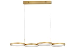 Zlat&eacute; kovov&eacute; z&aacute;věsn&eacute; LED světlo Nova Luce Magnus 84 cm