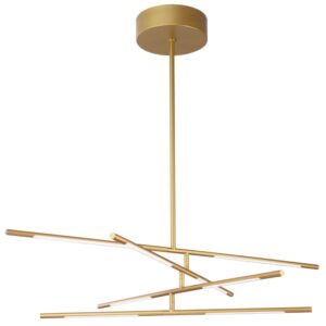 Zlat&eacute; kovov&eacute; z&aacute;věsn&eacute; LED světlo Nova Luce Raccio 84 cm