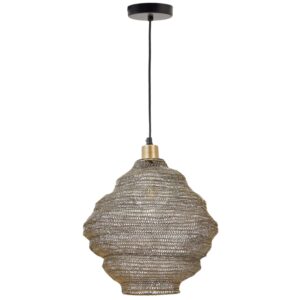 Zlat&eacute; kovov&eacute; z&aacute;věsn&eacute; světlo Kave Home Sarraco 30 cm