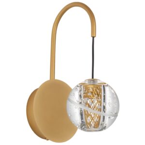 Zlat&eacute; skleněn&eacute; n&aacute;stěnn&eacute; LED světlo Nova Luce Licio