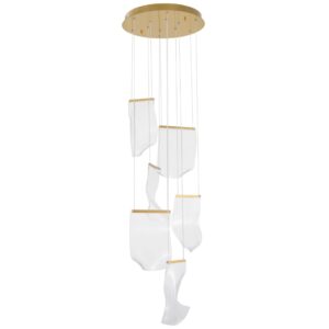 Zlat&eacute; z&aacute;věsn&eacute; LED světlo Nova Luce Siderno 48 cm