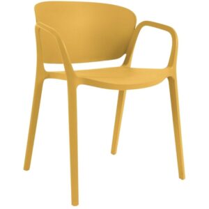Žlut&aacute; plastov&aacute; zahradn&iacute; židle Kave Home Ania