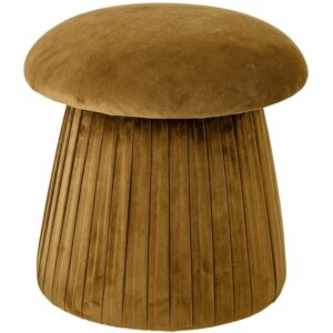 Žluto hněd&yacute; sametov&yacute; puf Bloomingville Roberta 44 cm