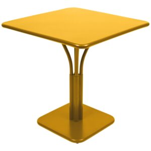 Žlut&yacute; kovov&yacute; stůl Fermob Luxembourg Pedestal 71 x 71 cm