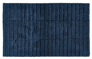 Zone Denmark Tmavě modr&aacute; bavlněn&aacute; koupelnov&aacute; předložka Tiles 50 x 80 cm