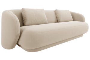 Cosmopolitan Design B&eacute;žov&aacute; sametov&aacute; trojm&iacute;stn&aacute; pohovka Camden 204 cm