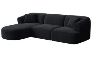 Cosmopolitan Design Čern&aacute; man&scaron;estrov&aacute; rohov&aacute; pohovka Campi 256 cm
