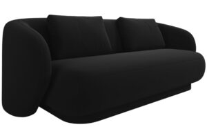 Cosmopolitan Design Čern&aacute; sametov&aacute; dvoum&iacute;stn&aacute; pohovka Camden 169 cm