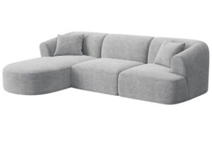 Cosmopolitan Design Světle &scaron;ed&aacute; man&scaron;estrov&aacute; rohov&aacute; pohovka Campi 256 cm