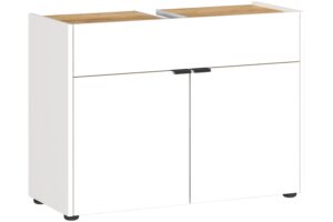 Germania B&iacute;l&aacute; umyvadlov&aacute; skř&iacute;ňka Forano 80 x 34 cm s dubov&yacute;m dekorem