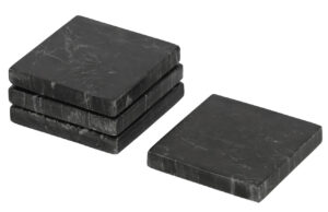 Set čtyř čern&yacute;ch mramorov&yacute;ch podt&aacute;cků Kave Home Johana