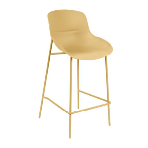 Somcasa Žlut&aacute; plastov&aacute; barov&aacute; židle Fabian 66 cm