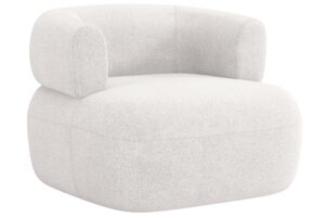 Windsor & Co B&iacute;l&eacute; boucl&eacute; křeslo Aldrin