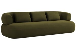 Windsor & Co Zelen&aacute; sametov&aacute; čtyřm&iacute;stn&aacute; pohovka Aldrin 226 cm