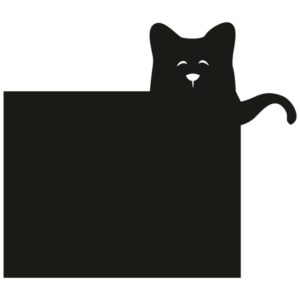 Yellow Tipi Čern&aacute; samolepka na zeď tabule Funny Band Cat 86 x 75 cm