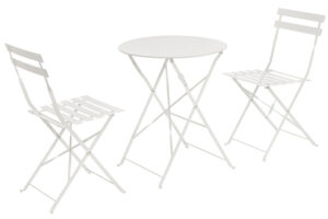 Bizzotto B&iacute;l&yacute; skl&aacute;dac&iacute; zahradn&iacute; set stolu a dvou židl&iacute; Austin