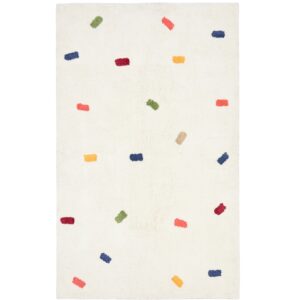 Kave Home B&iacute;l&yacute; bavlněn&yacute; koberec Epifania 90 x 150 cm