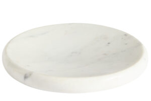 Kave Home B&iacute;l&yacute; mramorov&yacute; podnos Obena &Oslash; 25 cm