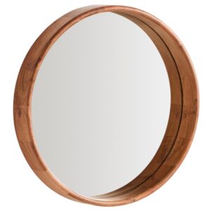 Kave Home Dřevěn&eacute; z&aacute;věsn&eacute; zrcadlo Berale &Oslash; 50 cm